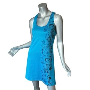 Athleta Women’s SMALL  Athleisure Athletic Tennis Blue Tank Dress Built In Bra
